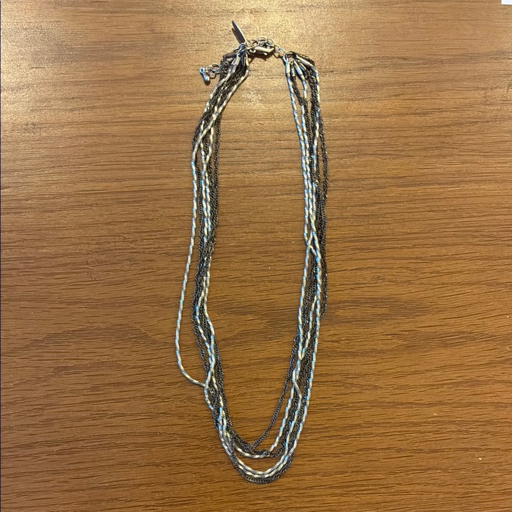 Multi-Strand Necklace in Silver and Black